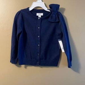 Navy cardigan with bow 3t